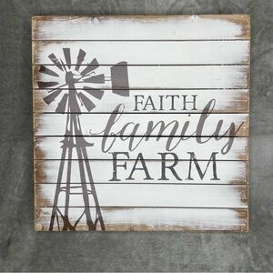 Sincere Surroundings Faith Family Farm Rustic Wood Wall Sign Farmhouse